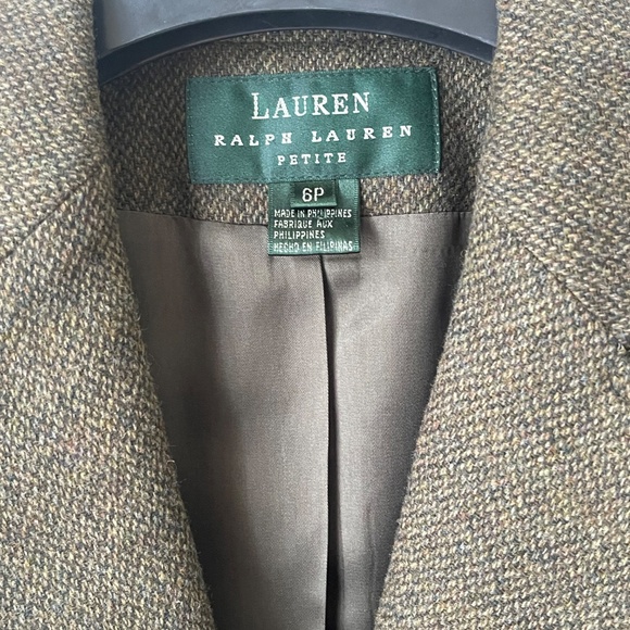 Olive Green Lamb Wool Tweed Blazer - Picture 4 of 11